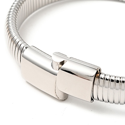 304 bracelet chaîne serpent plat extensible en acier inoxydable avec fermoir magnétique pour hommes femmes