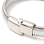 304 Stainless Steel Stretch Flat Snake Chain Bracelet with Magnetic Clasp for Men Women