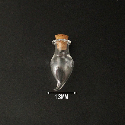 Mini contenants de perles de bouteille en verre à haute teneur en borosilicate, souhaitant bouteille, avec bouchon en liège, poivre
