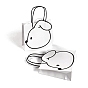 Sacs cadeaux d'anniversaire pour enfants imprimés de lapin de dessin animé, avec corde à poignée noire