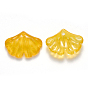 Transparent Baking Painted Glass Pendants, Ginkgo Leaf