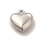 Rack Plating Brass Charms, Cadmium Free & Lead Free, Long-Lasting Plated, Heart Charm