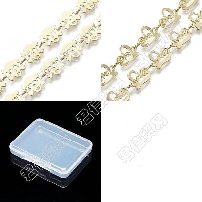 ARRICRAFT 2M 2 Style Brass Link Chains, Long-Lasting Plated, Unwelded