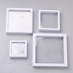 Quadratisches transparentes 3d schwebendes Rahmendisplay, für Ring Halskette Armband Ohrring, Münzständer, aa Medaillons
