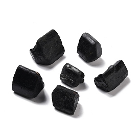 Rough Raw Natural Black Tourmaline Beads, for Tumbling, Decoration, Polishing, Wire Wrapping, Wicca & Reiki Crystal Healing, No Hole/Undrilled, Nuggets
