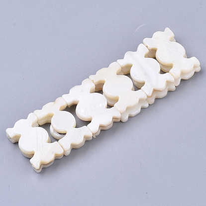 Eau douce shell perles bracelets extensibles, forme mixte