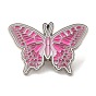 Pink Series Enamel Pins, Platinum Tone Alloy Brooches for Clothes Backpack Women, Butterfly/Lip/Leopard