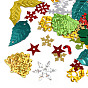 Perles de paillettes en plastique sur le thème de Noël, couture artisanat décoration, coffret cadeau/feuille/flocon de neige