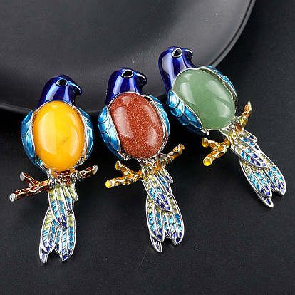 Parrot Gemstone Brooch Pin for Women