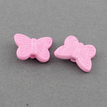 Opaque Acrylic Beads, Butterfly, 11x14x4mm, Hole: 2mm, about 1920pcs/50g