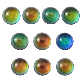 Translucent Glass Cabochons, Changing Color Mood Cabochons, Half Round/Dome