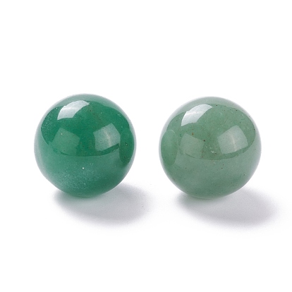 Perles naturelles en aventurine verte, pas de trous / non percés, pour création de fil enroulé pendentif , ronde
