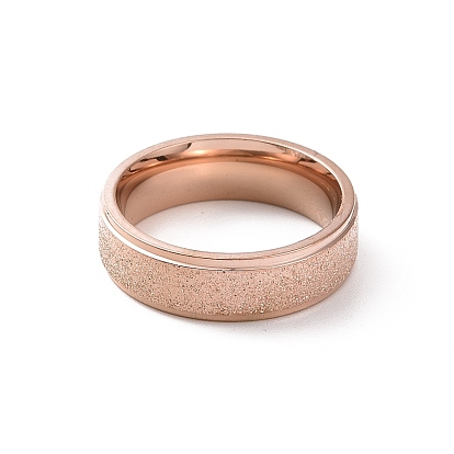 Textured 201 Stainless Steel Flat Finger Ring for Women