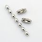304 Stainless Steel Rice Bead Ball Chains, Soldered