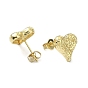 Brass Heart Stud Earrings for Valentine's Day, Lead Free & Cadmium Free