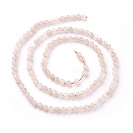 Natural Rainbow Peach Moonstone Beads Strands, Faceted, Round