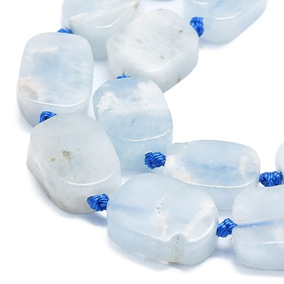 Natural Aquamarine Beads Strands, Rectangle