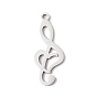 201 Stainless Steel Pendants, Musical Note, G Clef