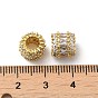 Rack Plating Brass Micro Pave Cubic Zirconia European Beads, Large Hole Beads, Long-Lasting Plated, Lead Free & Cadmium Free, Column