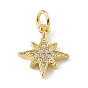 Micro cuivres ouvrent charmes de zircons, avec des anneaux de saut, charmes d'étoiles brillantes