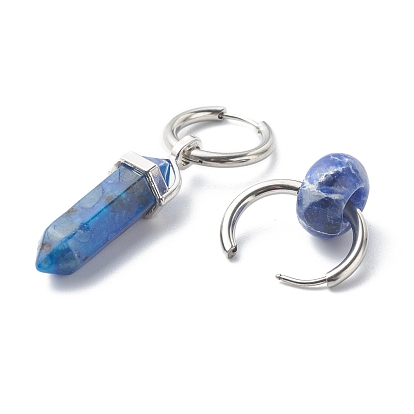 Ожерелья с подвесками из натуральных камней и асимметричные серьги-кольца комплекты украшений, с 304 фурнитурой из нержавеющей стали