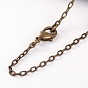 Brass Cable Chain Necklaces, with Lobster Claw Clasps