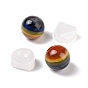 Decoraciones de exhibición de piedras preciosas naturales redondas de chakra, esfera de piedras preciosas, con pedestal de cristal de cuarzo natural