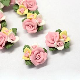 Handmade Porcelain Cabochons, China Clay Beads, Flower