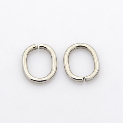 Ovales 201 de acero inoxidable anillos del salto abierto, 13x11x2 mm, diámetro interior: 7x10 mm