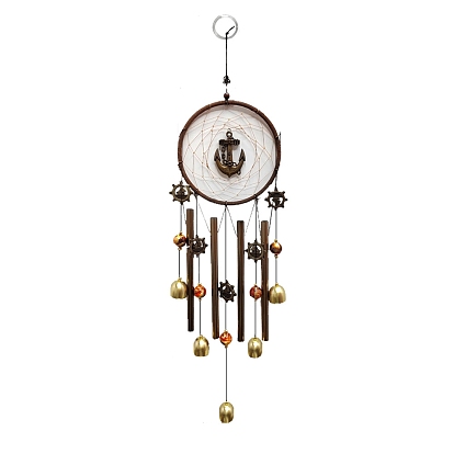 Carillons éoliens en tube métallique, décorations de pendentif de cloche, avec l'alliage charme, ancre et barre/éléphant/cœur