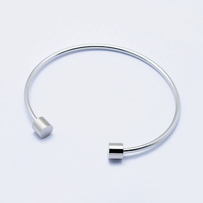 Fabrication de bracelet de manchette en acier inoxydable chirurgical 316 respectueux de l'environnement, avec perles de colonne amovibles, plaqué longue durée