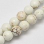 Brins ronds de perles de magnésite naturelle, 4mm, Trou: 1mm, Environ 100 pcs/chapelet, 16.1 pouce