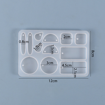 Pendant Silicone Molds, for UV Resin, Epoxy Resin Jewelry Making, Mixed Shapes