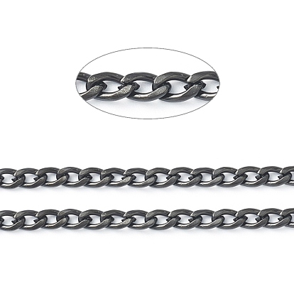 Ion Plating(IP) 304 Stainless Steel Curb Chains, Twisted Chain, Unwelded, with Spool