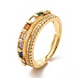 Регулируемое кольцо из разноцветного стекла и кубического циркония, украшения из латуни для женщин
