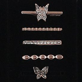 Butterfly Alloy Rhinestones Watch Band Charms Set, Watch Band Decorative Ring Loops