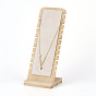 Présentoir de collier en bambou, présentoir à chaîne longue en forme de L, rectangle