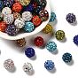 Glass Rhinestone Clay Pave Round Beads, PP15(2.1~2.2mm), 6 Rows Rhinestone, 10mm, Hole: 1.8mm