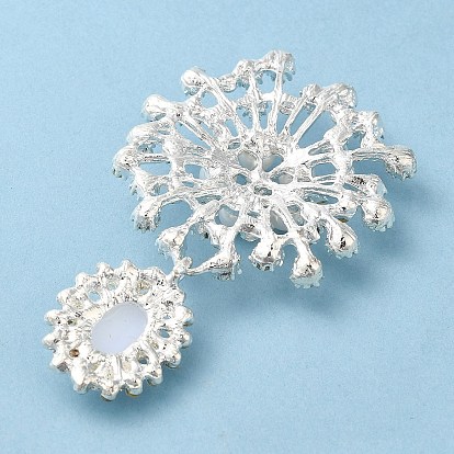Colgantes de diamantes de imitación de aleación de zinc, con cuentas de plástico, encantos de la flor