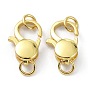 Rack Plating Brass Lobster Claw Clasps, with Jump Ring, Long-Lasting Plated, Parrot Trigger Clasps