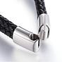 Плетеный кожаный шнур mkulti-strand браслеты, с 304 из нержавеющей стали магнитной застежкой