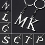 Porte-clés pendentif en alliage plaqué platine, avec porte-clés, lettre
