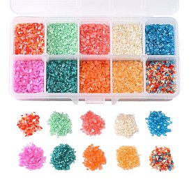 Olycraft Baking Painted Glass Beads, Nail Art Decoration Accessories, DIY Crystal Epoxy Resin Material Filling, No Hole, Chips