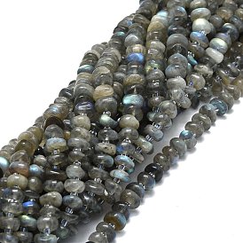 Natural Labradorite Beads Strands, Irregular Rondelle