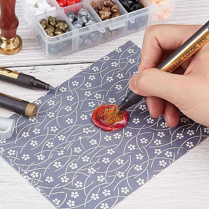 CRASPIRE Sealing Wax Particles, with Metallic Markers Paints Pens, for Wax Seal Stamp