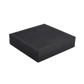 PU Leather Pendant Box, with Foam Mat, Square