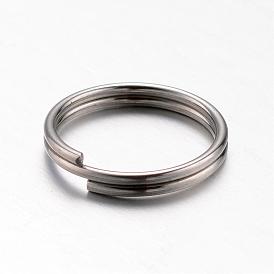 304 cierres de llavero de acero inoxidable, anillos de división, 10.5x12x1.5 mm