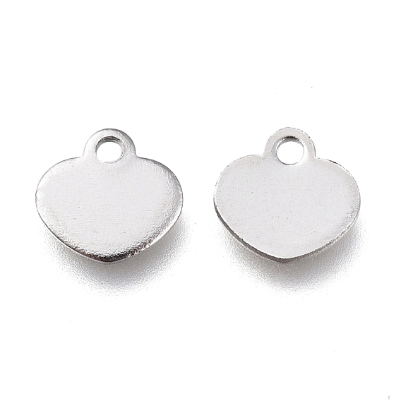 Stainless Steel Charms, Stamping Blank Tag, Heart
