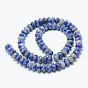 Brins de perles de jaspe de tache bleue naturelle, rondelle
