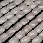Faceted Rectangle Natural Rose Quartz Beads Strands, 16x12~13x5~6mm, Hole: 1mm, about 13pcs/strand, 8.26 inch